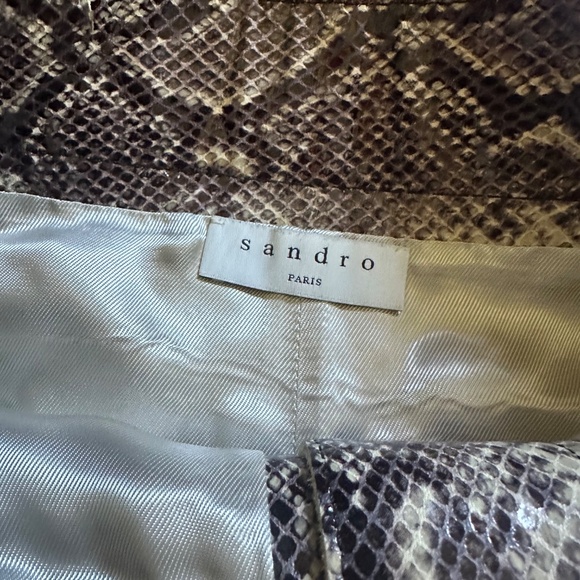 Sandro Kimberlay leather snakeskin miniskirt - Picture 3 of 7